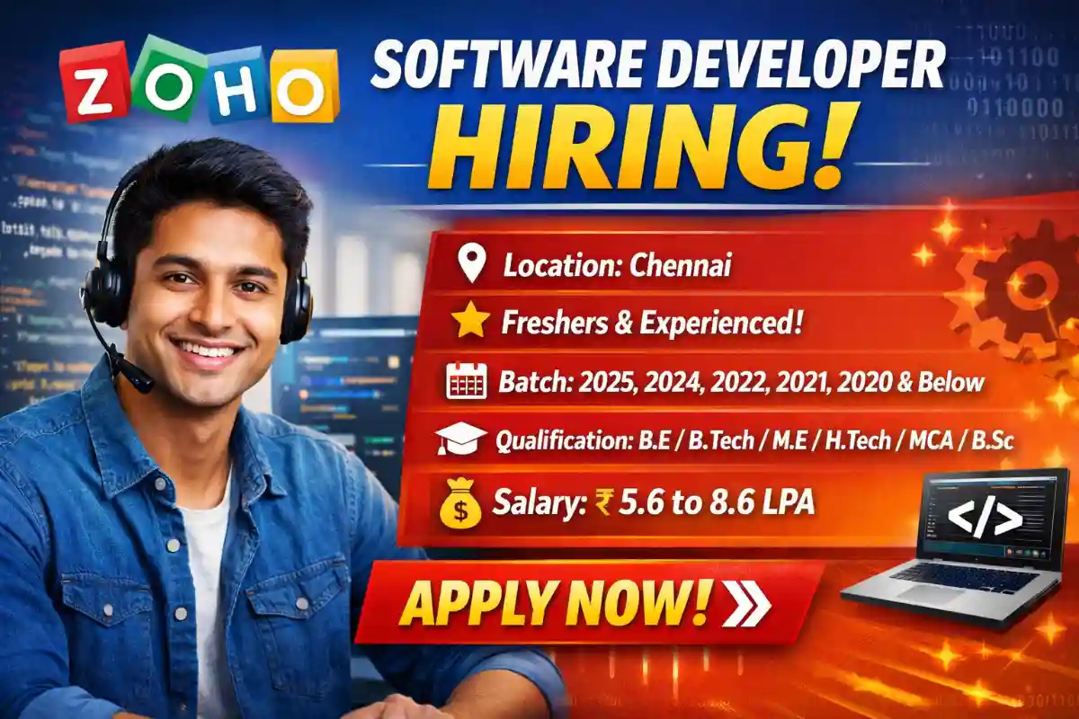 Zoho Off Campus Drive 2026 Freshers Now – Software Developer 26 Zoho Off Campus Drive