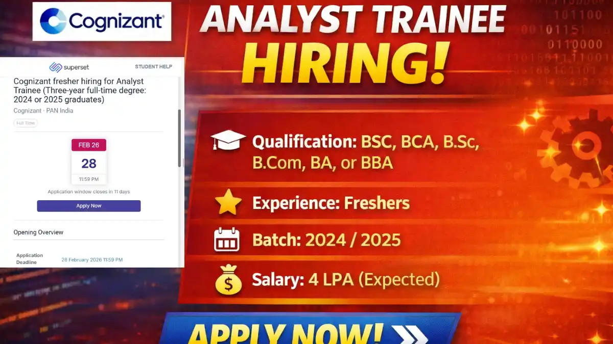 Cognizant Off Campus Drive 2026 freshers Graduate Analyst Trainee Vacancy Across India 4 Cognizant Off Campus Drive 2026 freshers Graduate Analyst Trainee Vacancy Across India