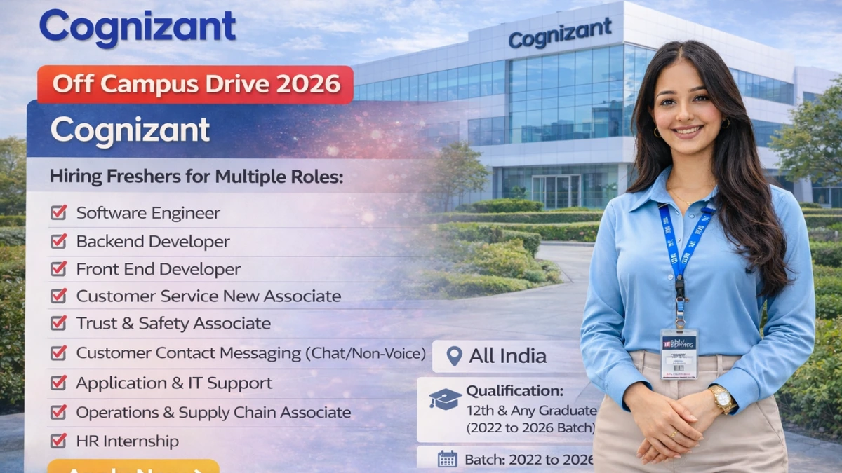 Cognizant Off Campus Drive 2026 Hiring Fresher Jobs Software, IT & Non-IT Roles Multiple 150+ Roles