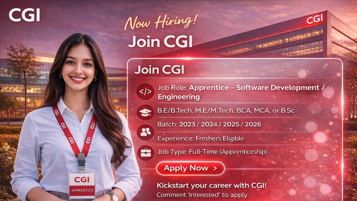 CGI Apprentice Drive Hiring 2026 is inviting applications for the role of Apprentice