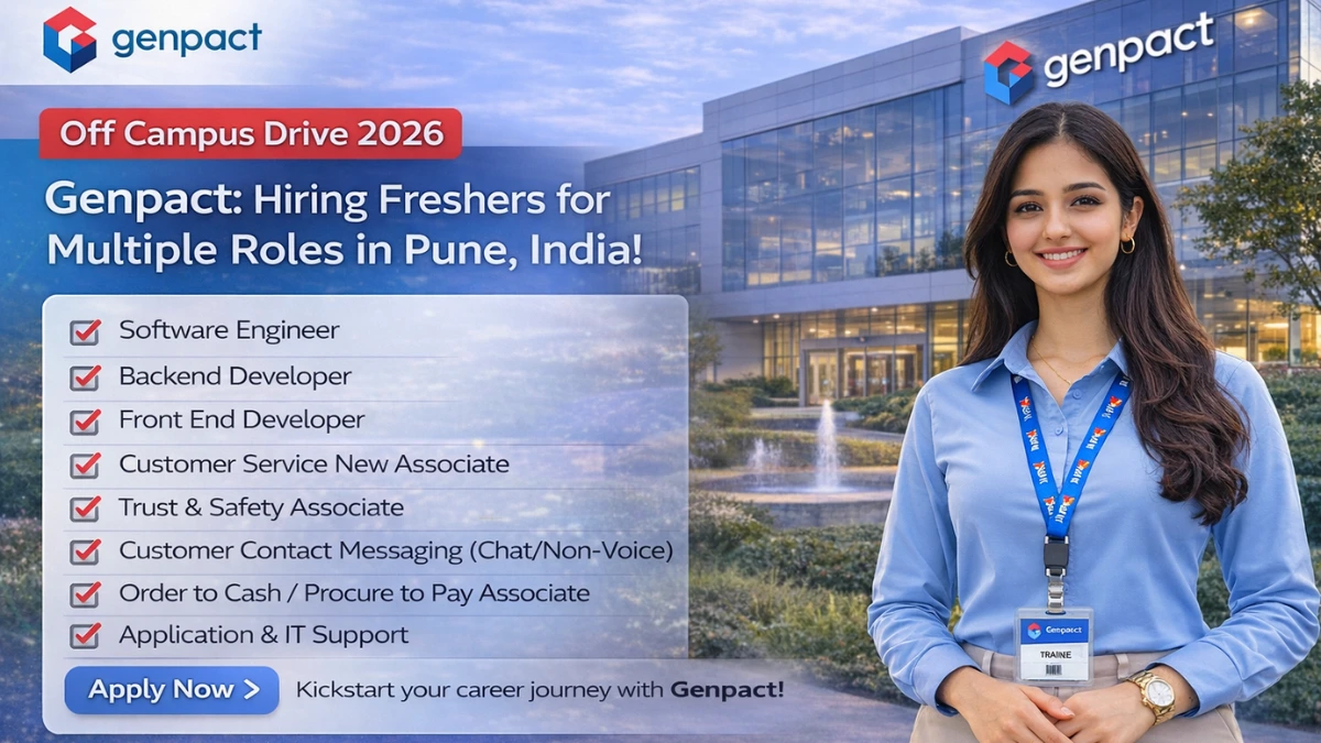 Genpact Recruitment 2026 – Genpact hiring freshers for ,Software Engineer, Backend Developer, Front End Developer Customer Service New Associate