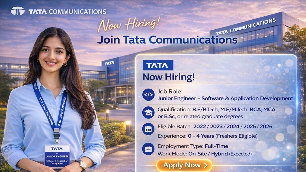 Tata Communications Recruitment 2026 Hiring Junior Engineer