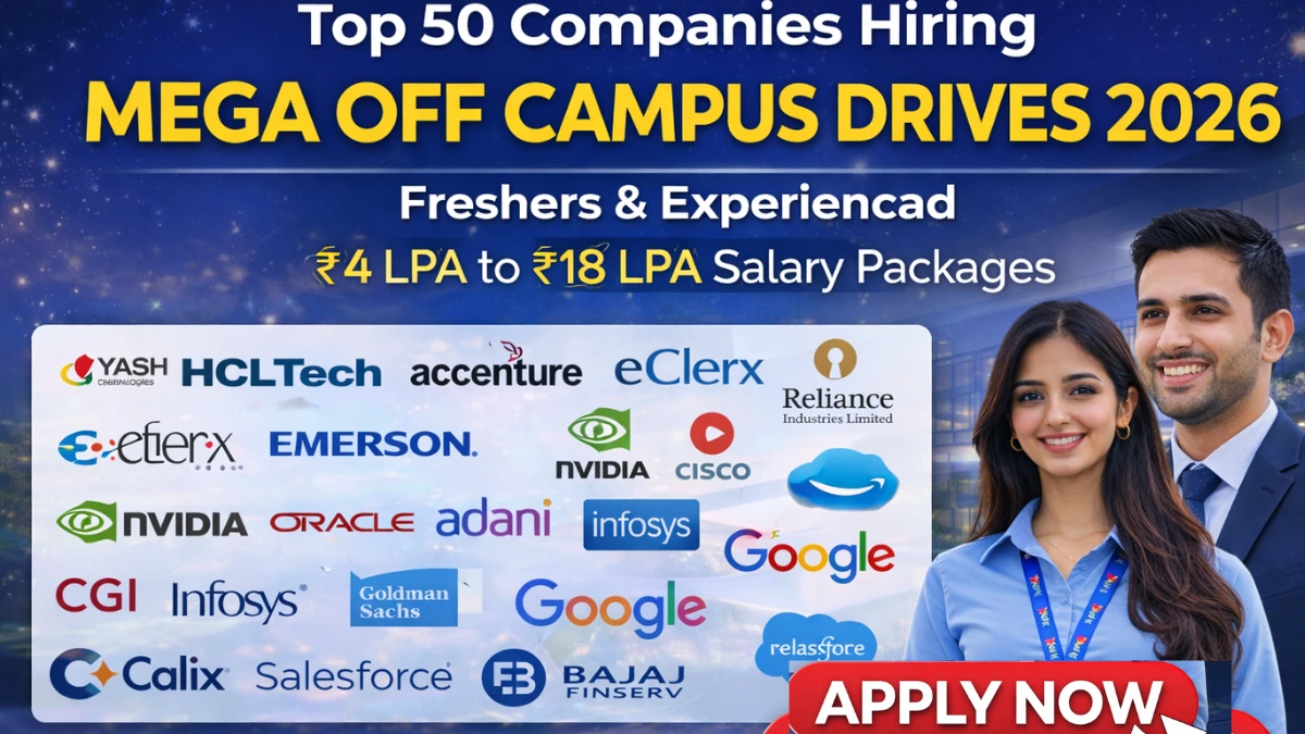 Top 50 Companies Mega Off Campus Hiring 2026 | Freshers Jobs ₹4–18 LPA | Wipro, IBM, Swiggy, Jio, Cognizant, HCLTech & More Hiring Now 29 Top 50 Companies Mega Off Campus Hiring 2026 Freshers Jobs ₹4–18 LPA