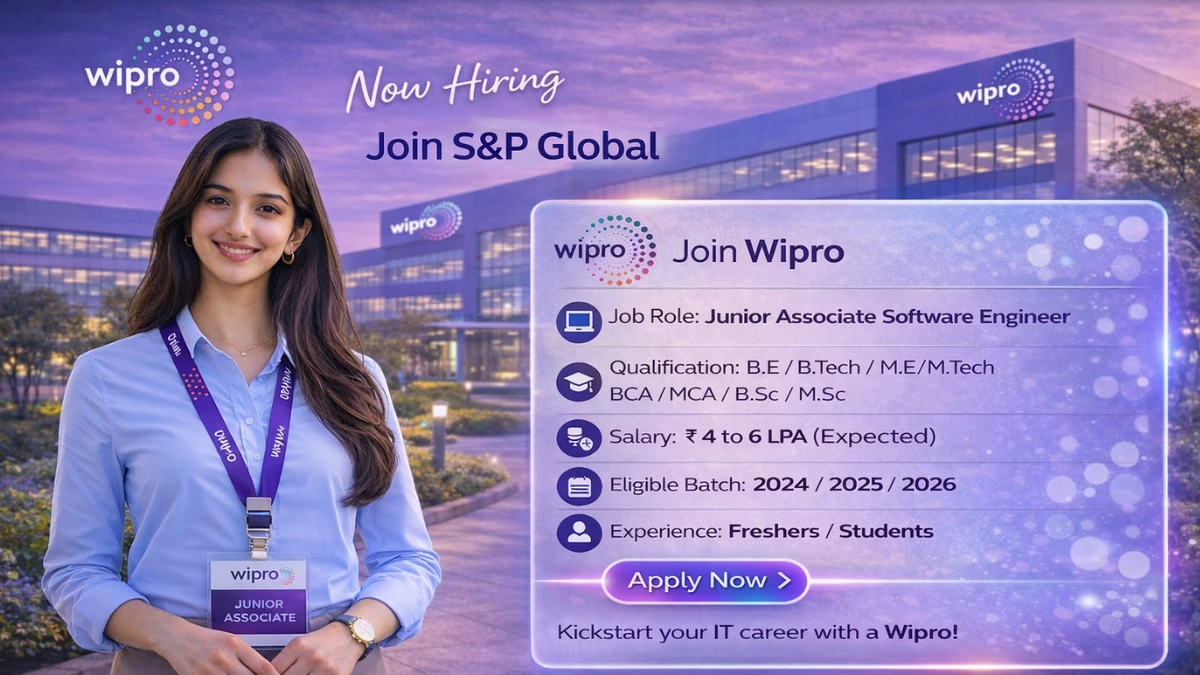Wipro Limited Off Campus Drive 2026 – Hiring Junior Associate Software Engineer – Full Time Job | Apply Online 6 Wipro Limited Off Campus Drive 2026 is inviting applications for the position of Junior Associate Software Engineer