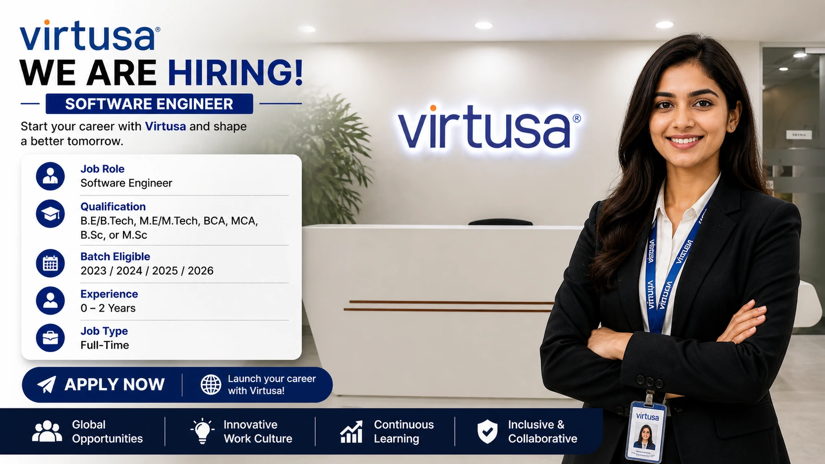 Virtusa Off Campus Drive 2026 is inviting applications for the role of Software Engineer-